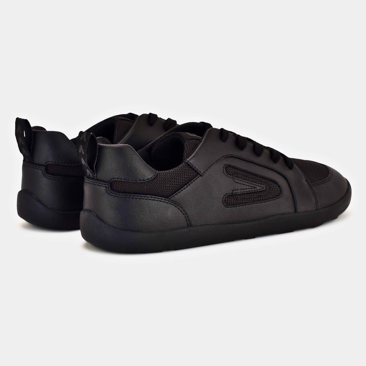 Ada Black Mesh School Shoes Trainers Outside Pair