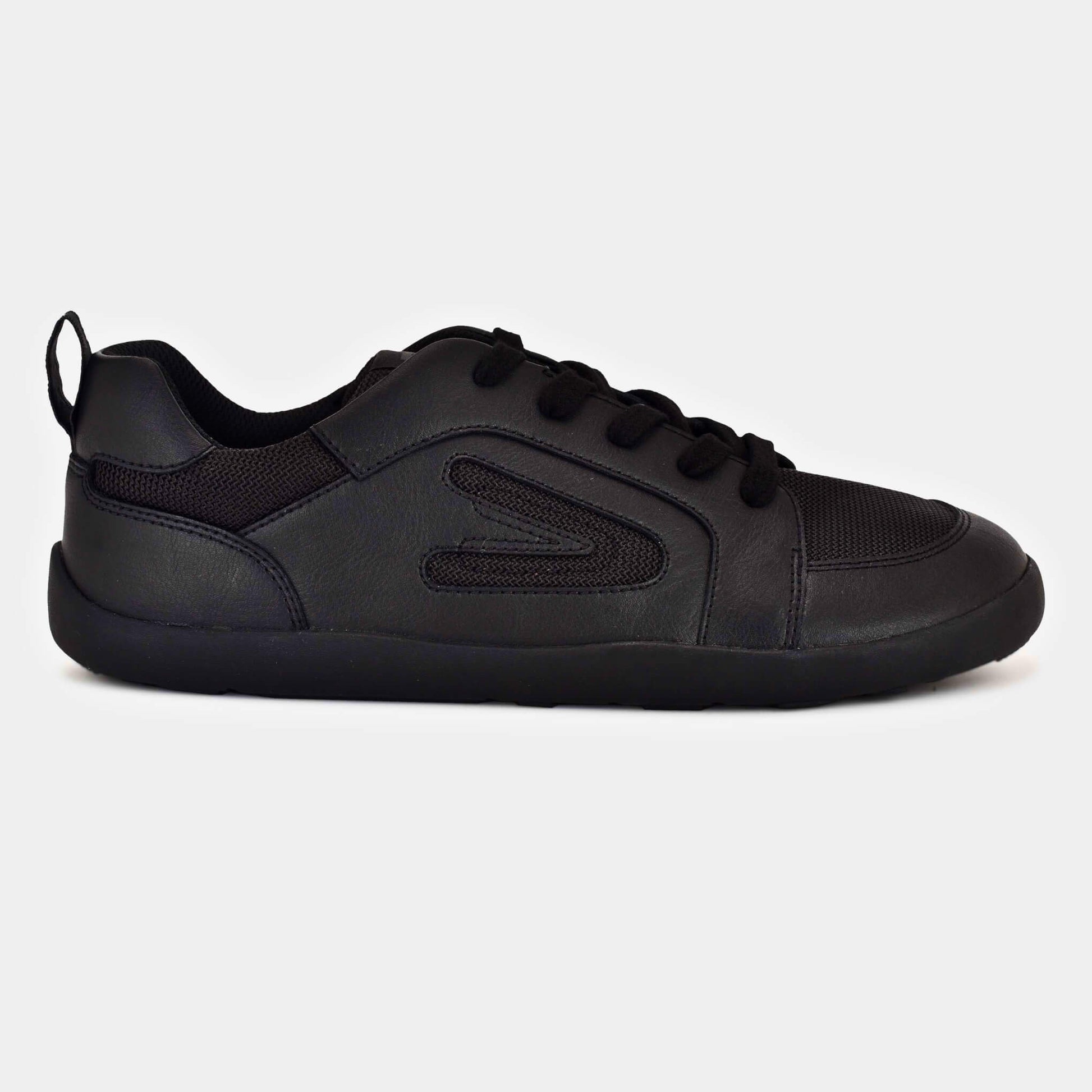 Ada Black Mesh School Shoes Trainers Outside