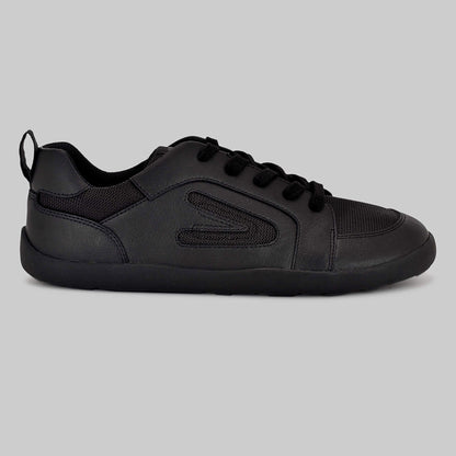 Ada Black Mesh School Shoes Trainers Outside