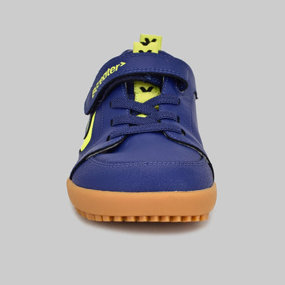 Kids All Leather Trainer in Blue - Front