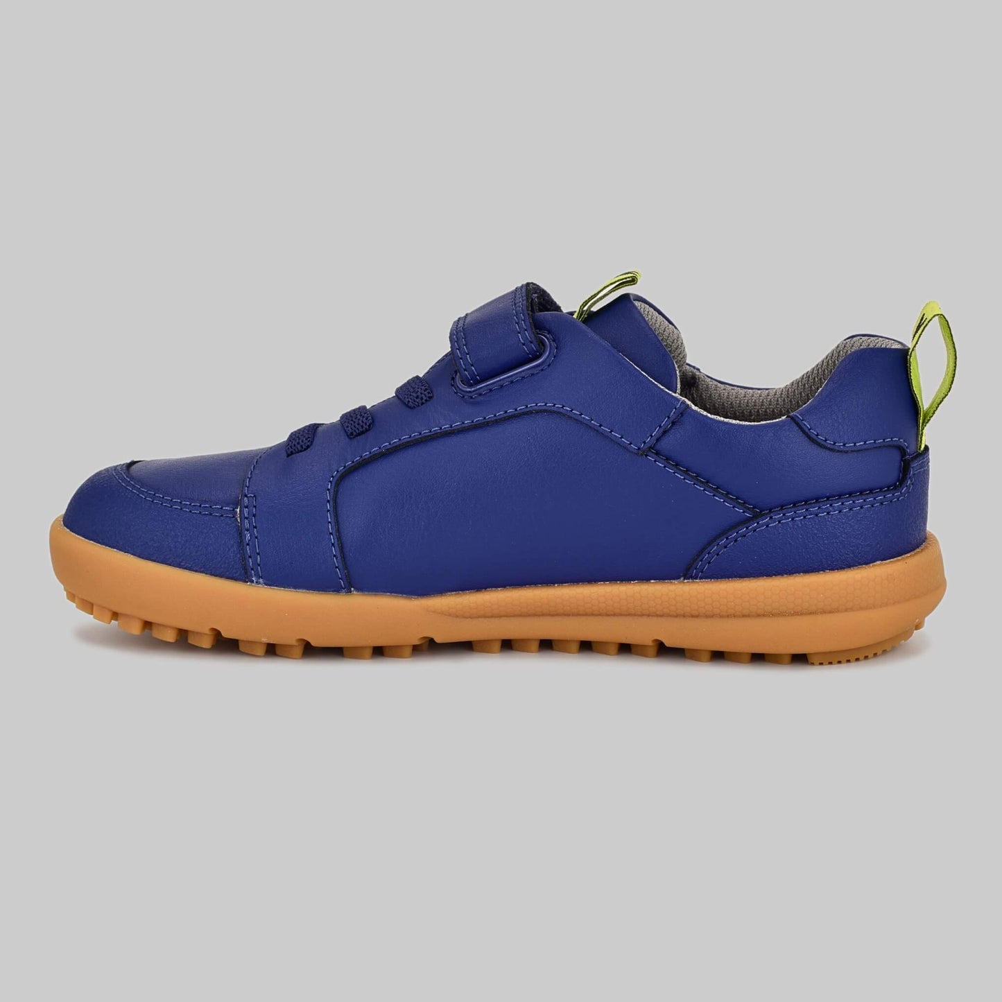 Kids All Leather Trainer in Blue - Inside