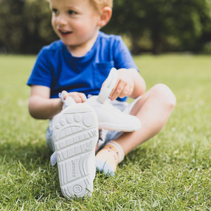 Levison White Green Trainer | Kids Barefoot Shoes | Park