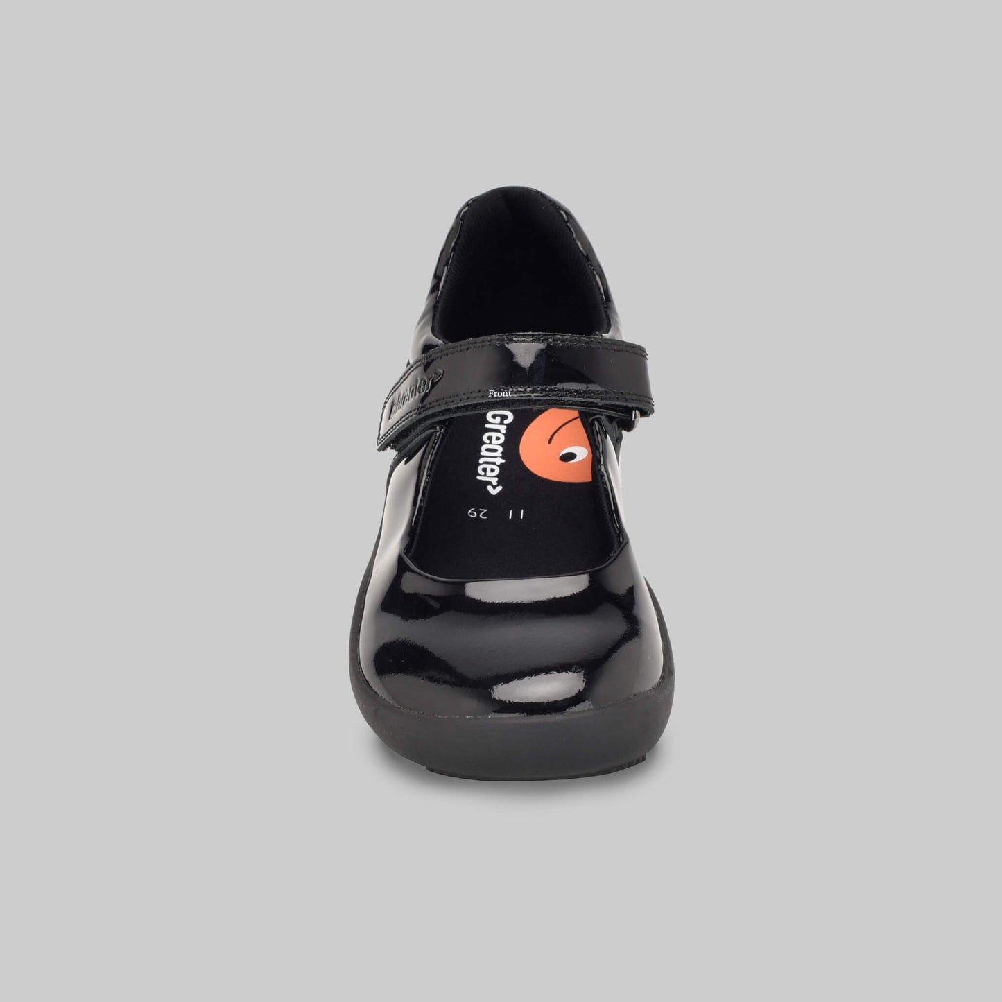 BGreater Ronel Girls School Shoe in Black - Front