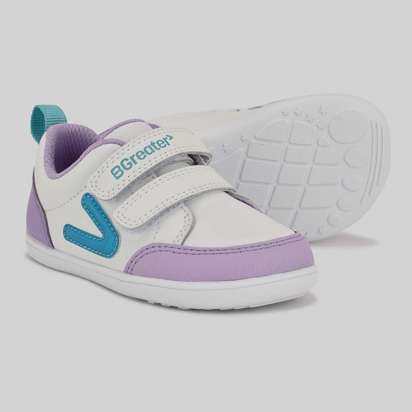 Toddler Purple White Barefoot Trainer - Pair sole showing