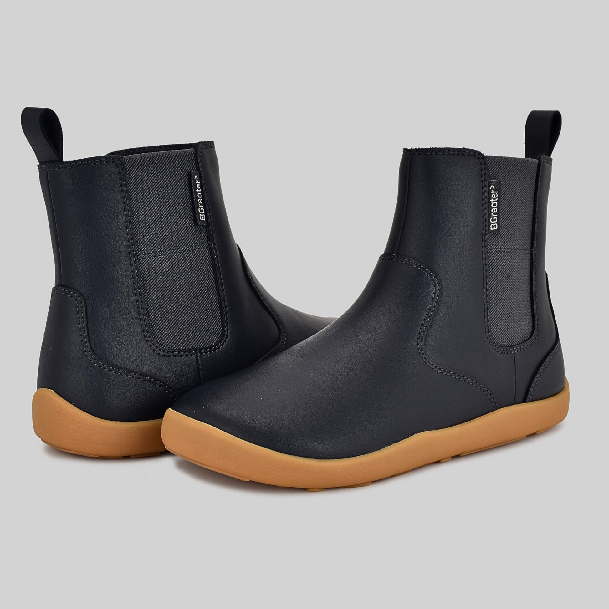 Pair of Girls Navy Chelsea Boots front and back