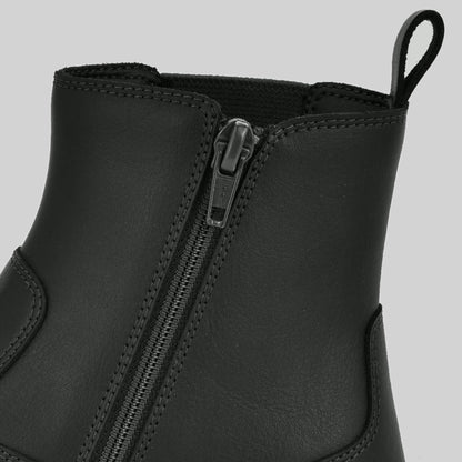 Girls black Chelsea Boots close up zip