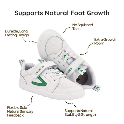 BGreater Levison White Green Kids Barefoot Trainer Benefits Image