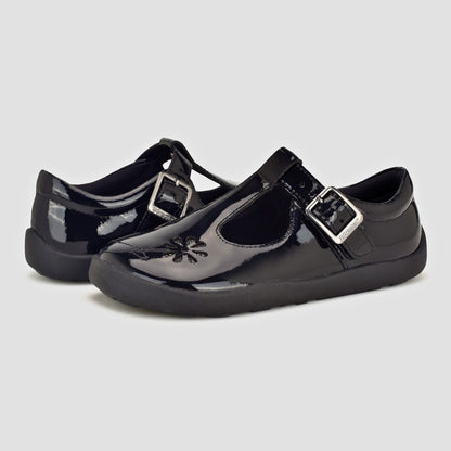 Marie Black Barefoot School Shoe Side Left