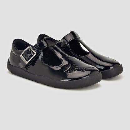 Marie Black Barefoot School Shoe Main