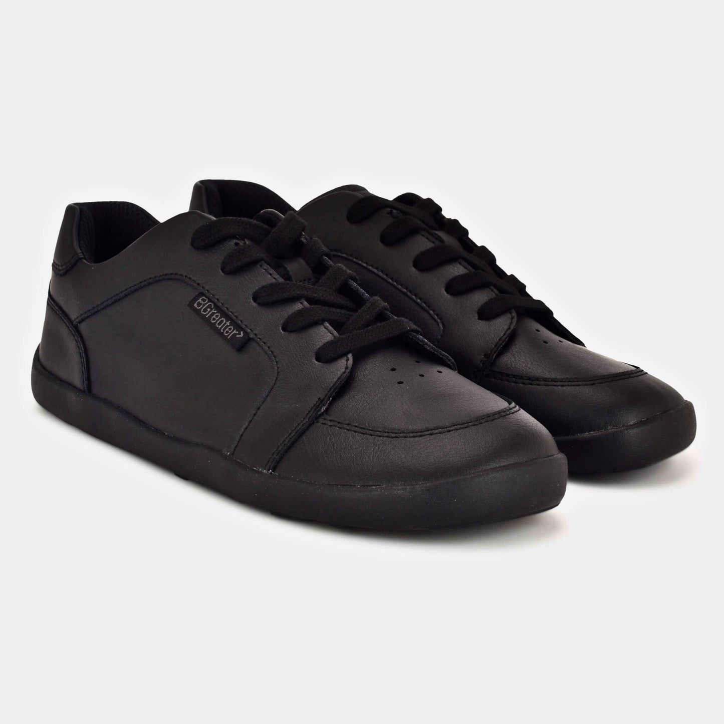 Nims School Shoes Black Trainers Side Pair