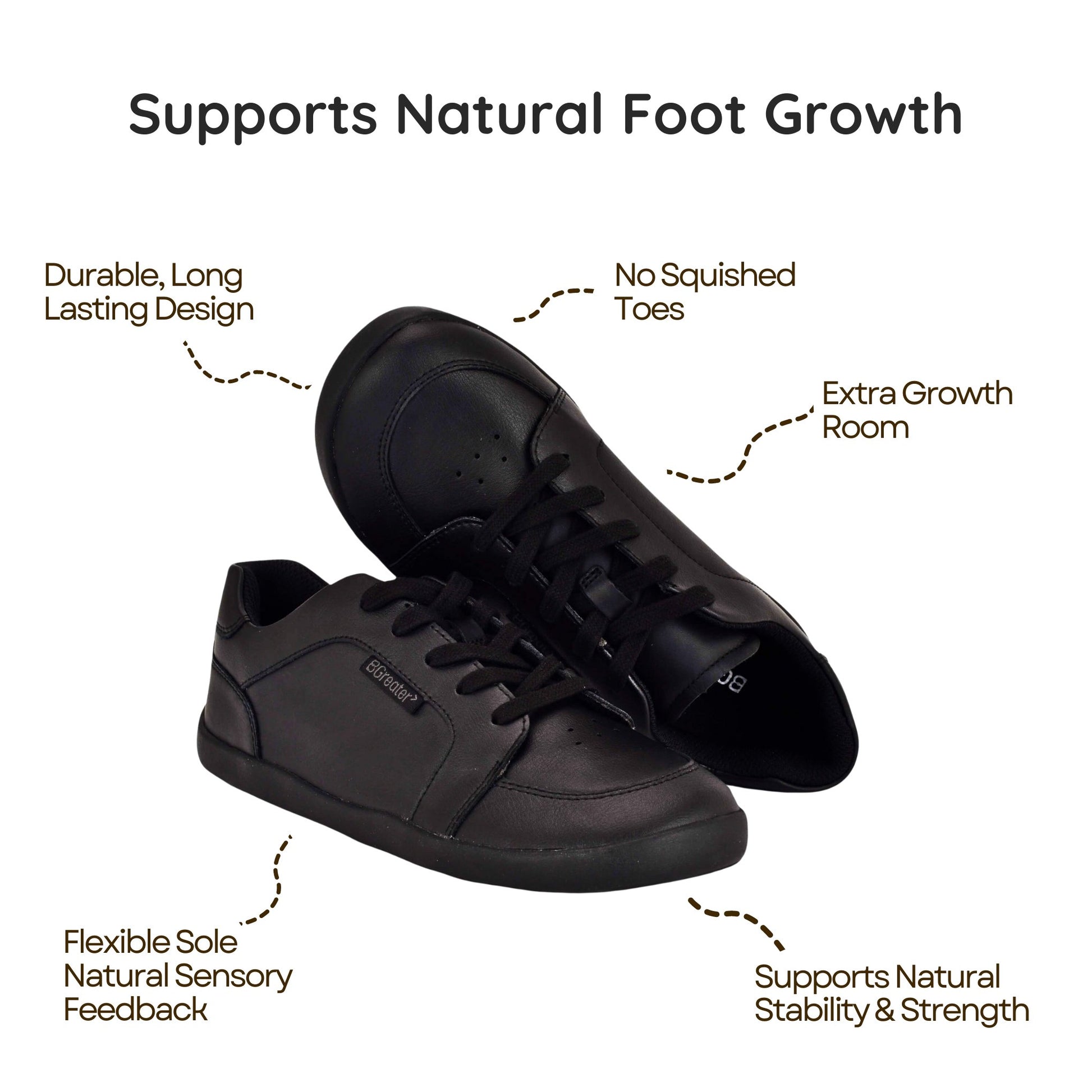 BGreater Nims Barefoot School Shoe Benefits Image