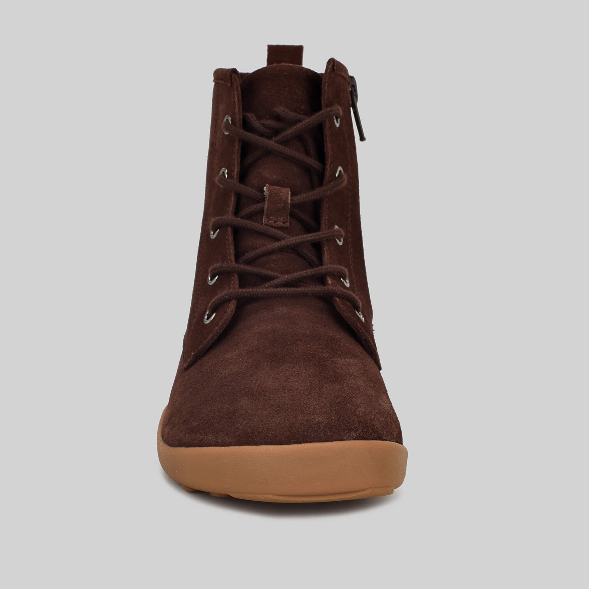 Girls Brown Suede Laced Up Boot Front