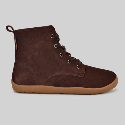 Girls Brown Suede Laced Up Boot Outside